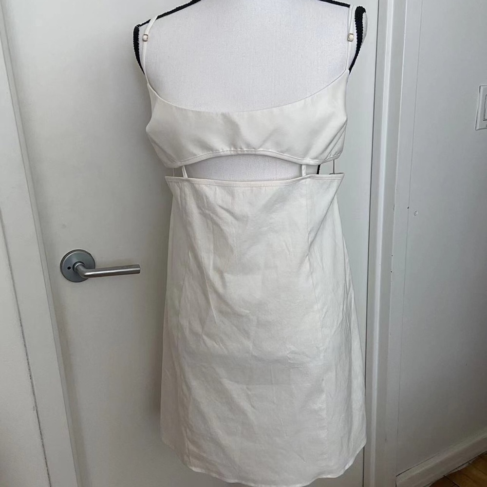 Zara Linen Blend Dress With Cut Out Size XXL